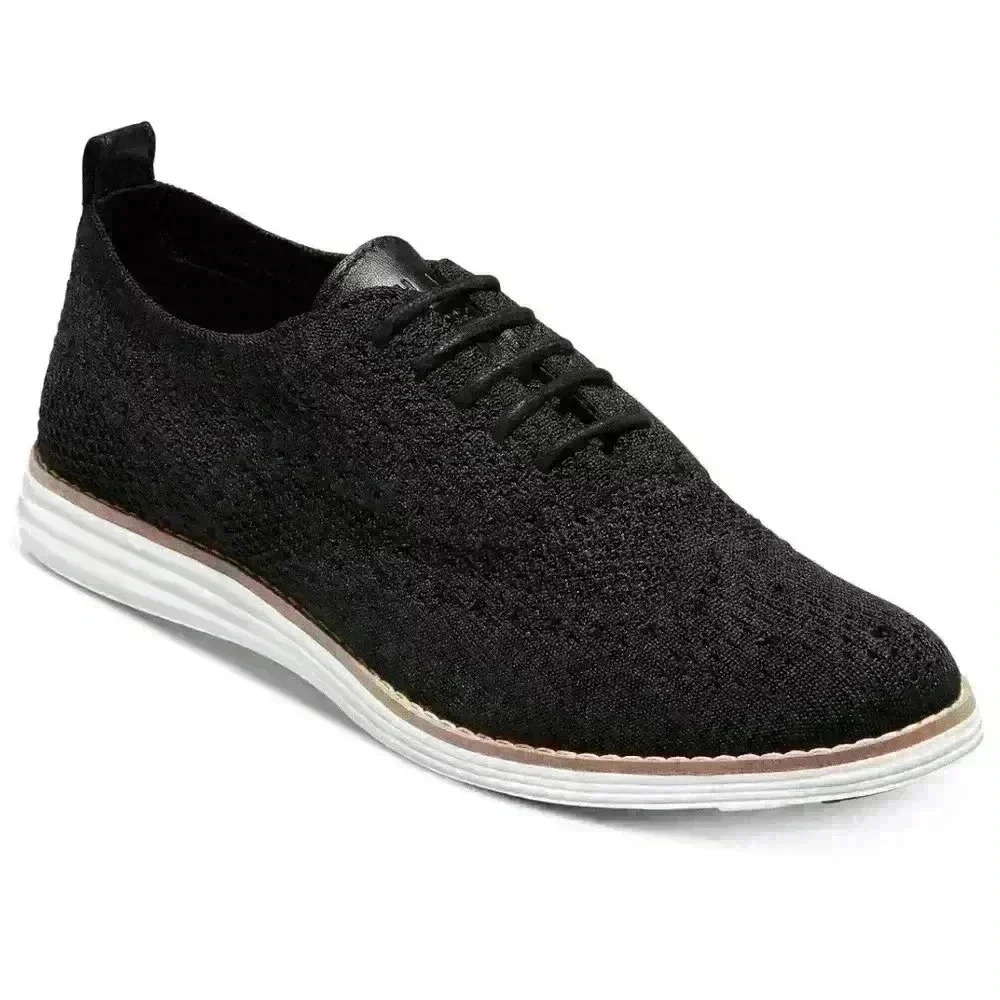 Cole Haan Grand  Stitchlite Flyknit Wingtip Oxford Shoe Black Womens 9 B